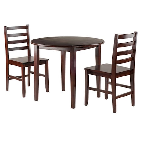 Winsome Clayton 3 Piece Set Drop Leaf Table with 2 Ladderback Chairs 94335